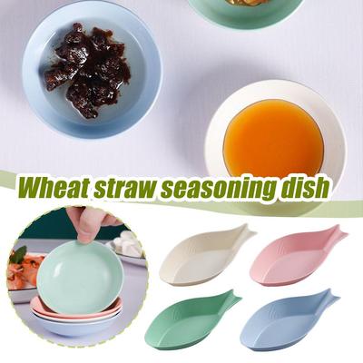 Kitchen Seasoning Dish Wheat Straw Plastic Salad Dish Vinegar Tableware Dinnerware Sauce Dish S O2C4