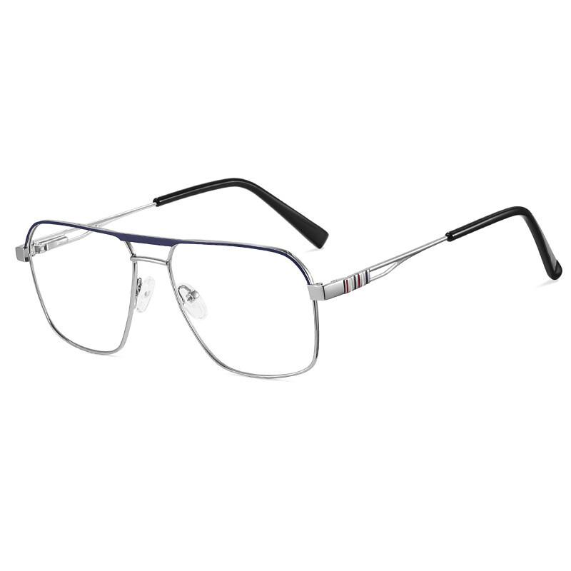 Oversized Square Glasses AntiBlueLight Reading Glasses Metal Frame Glasses Flat Light Prescription Glasses TransparentEyeglasses