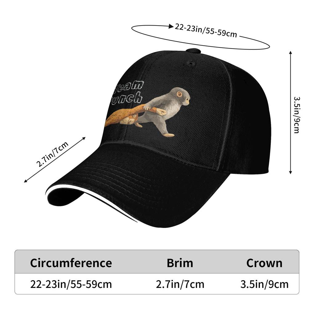 Baby Monkey Punch Team Punch Baseball Cap Trendy Unisex-Teens Trucker Hat Breathable Logo Running Hippie Baseball Caps Gift Idea