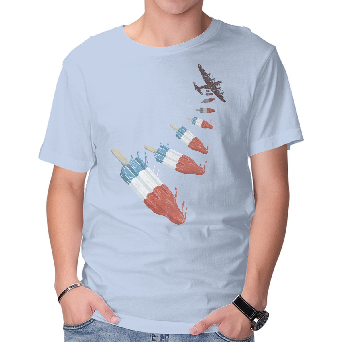 Unisex Crew Neck T-Shirt Vintage Bomb Pops Graphic Short Sleeve Casual Tee XXXXL