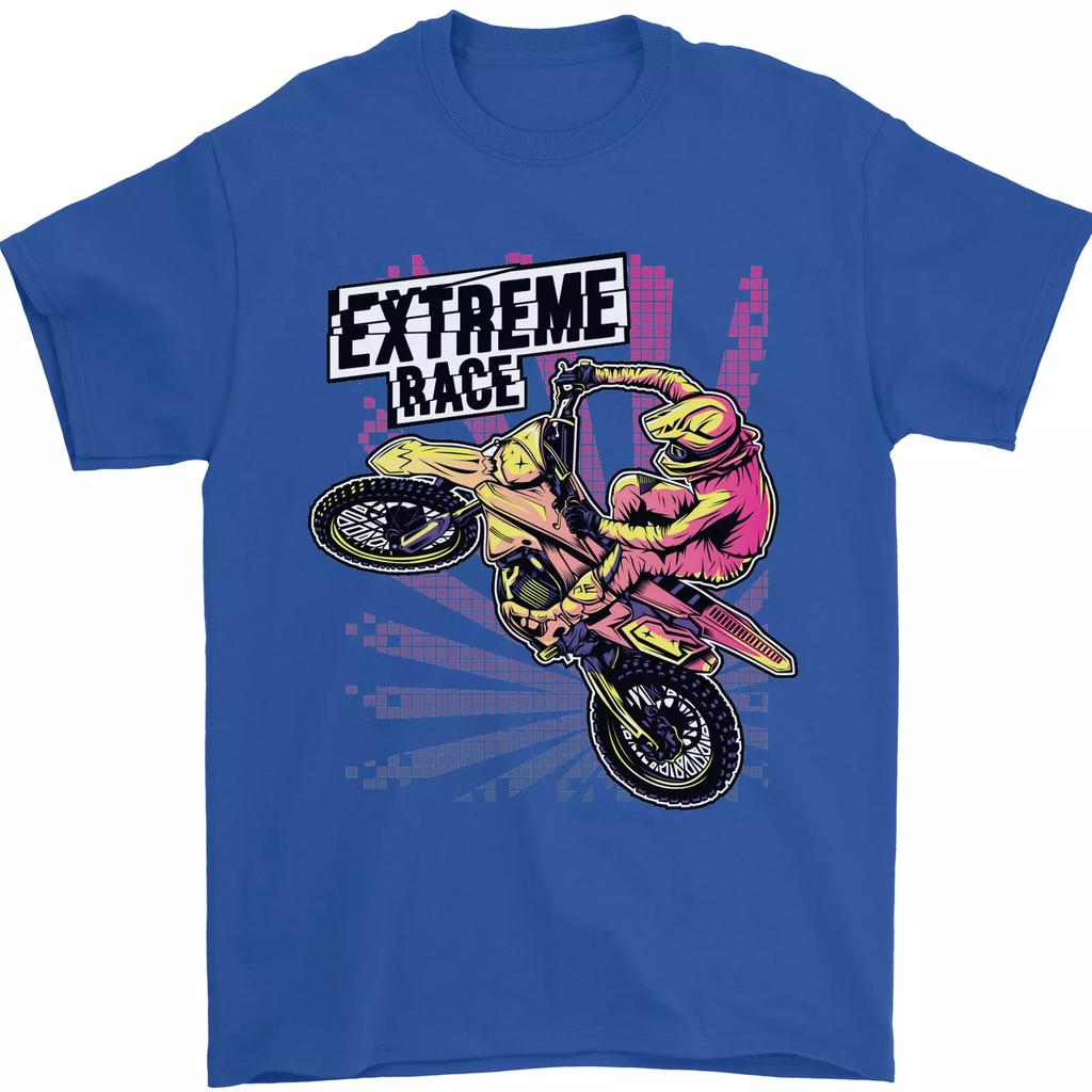 Extreme Race Motocross Dirt Bike Motorbike Mens T-Shirt 100% Cotton