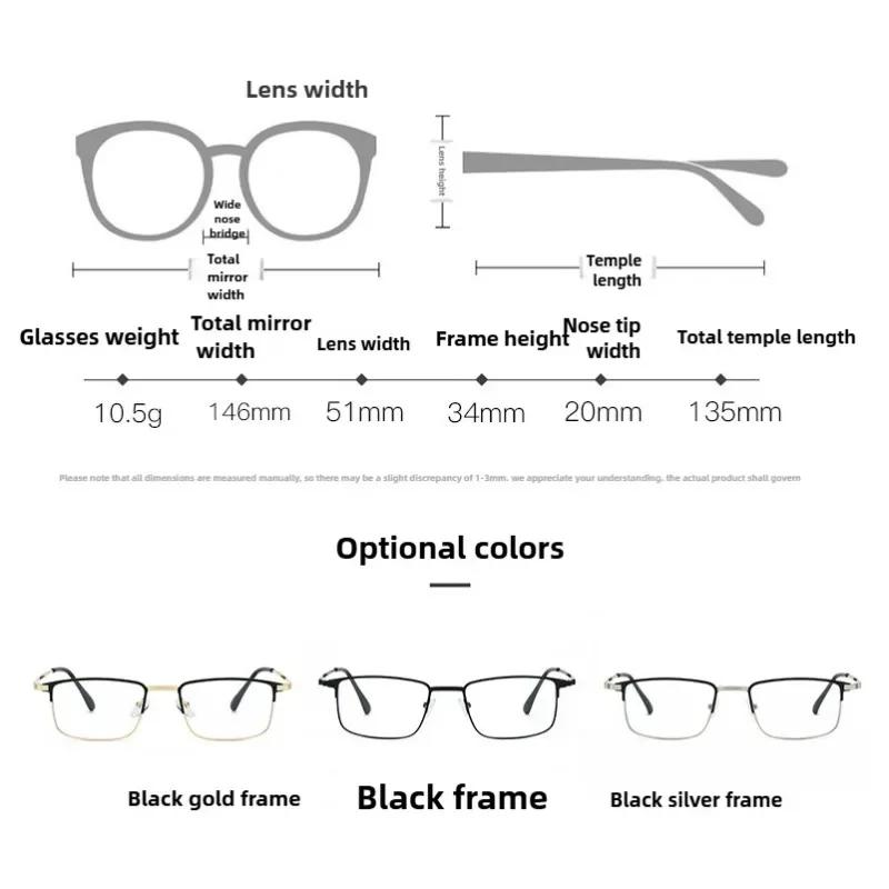 Business Photochromic Myopia Glasses Ultra-Lightweight Comfortable Classic Full-Frame Spectacles Minus Diopter 0 To -4.0