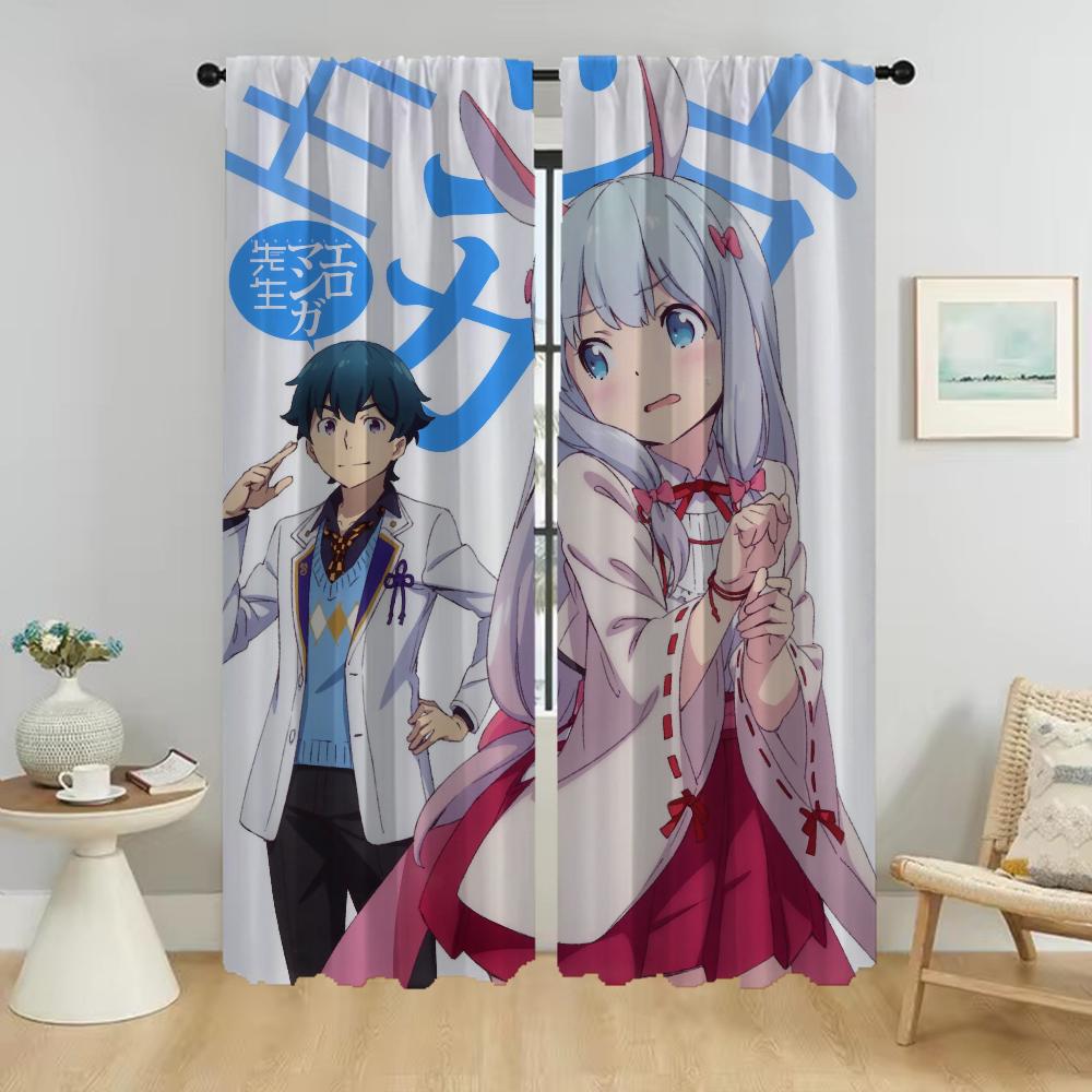 Tulle for Bedroom Eromanga Sensei Kitchen Curtains for Living Room Curtain Halloween Decoration Home Interior Curtains 2 Pieces