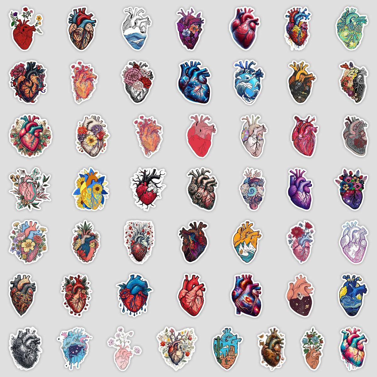 50-Pack Tooth-Themed Waterproof Graffiti Stickers for Phone, Water Bottle, Computer, and Luggage