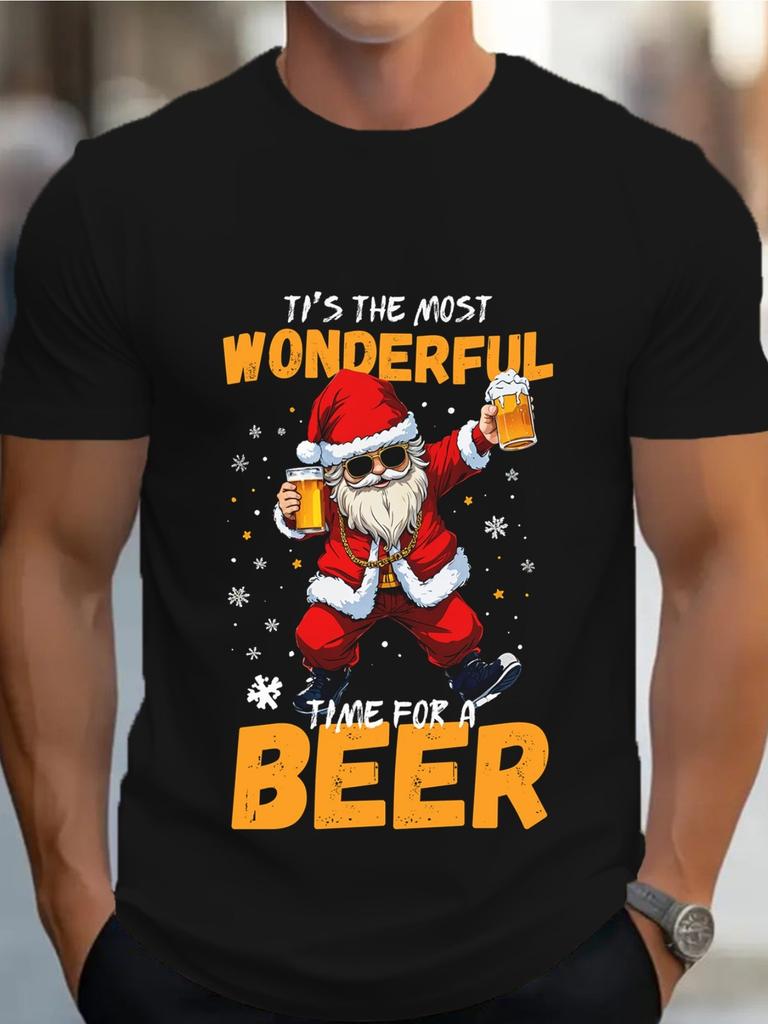 2026 Weihnachten 3D-gedrucktes T-Shirt Cartoon-Grafik T-Shirt für Männer Rentier Süßigkeiten Grafik T-Shirts Geschenke Oversize T-Shirt