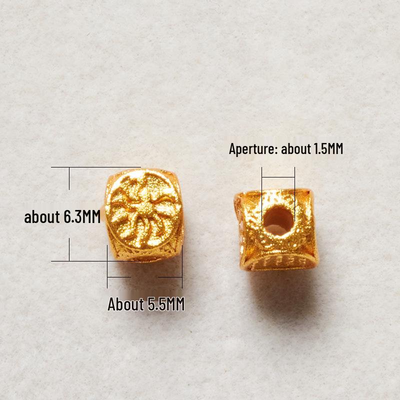 Strong Retention Copper-Gold Spacer Beads: DIY Ancient Gold Plating, Five Sutra Handmade Accessories.