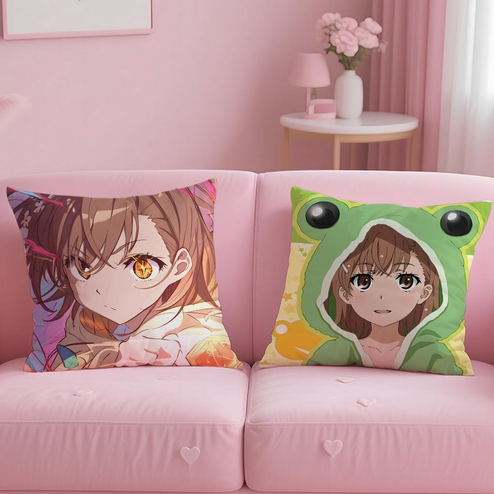 anime A Certain Scientific Railgun Cushion Cover Comfortable Reversible Pillow Cover Ideal for Car Sofa Bedroom & Beyond