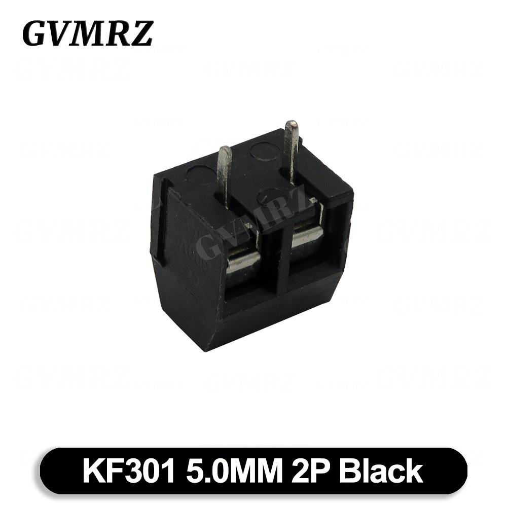 10PCS PCB Terminal Block Connector Pitch 5.0mm KF301 Straight Pin 2P 3P Screw PCB Terminal Blocks Connector Blue Black Green