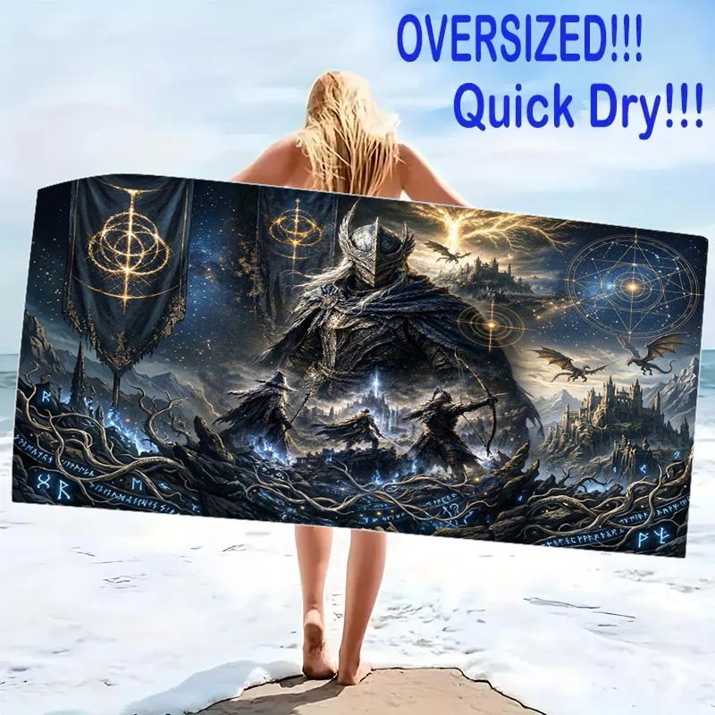 Class Game Print Beach Towel, Large Soft Quick Dry Towel for Beach Camping Swimming