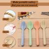 Wheat Straw Dinnerware Sets Fork Spoon Knife Set Utensil Travel Eco-Friendly Portable Tableware For Kitchen Cutlery Set 3 In 1