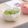 Strainer Bowl 2 Layer Fruit Colander Basket Plastic with Phone Bracket for Kitchen Food White