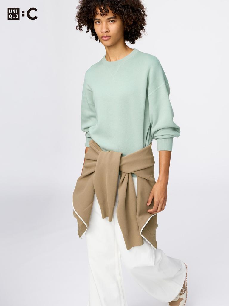 Uniqlo Suéter de Algodón Suave con Cuello Redondo de Japón