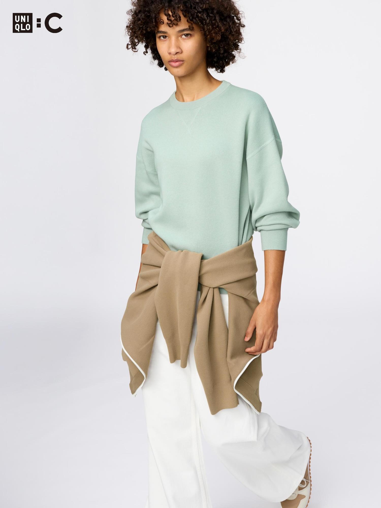 

Uniqlo Япония Гладкий хлопковый свитер с круглым вырезом 50 LIGHT GREEN/3XL