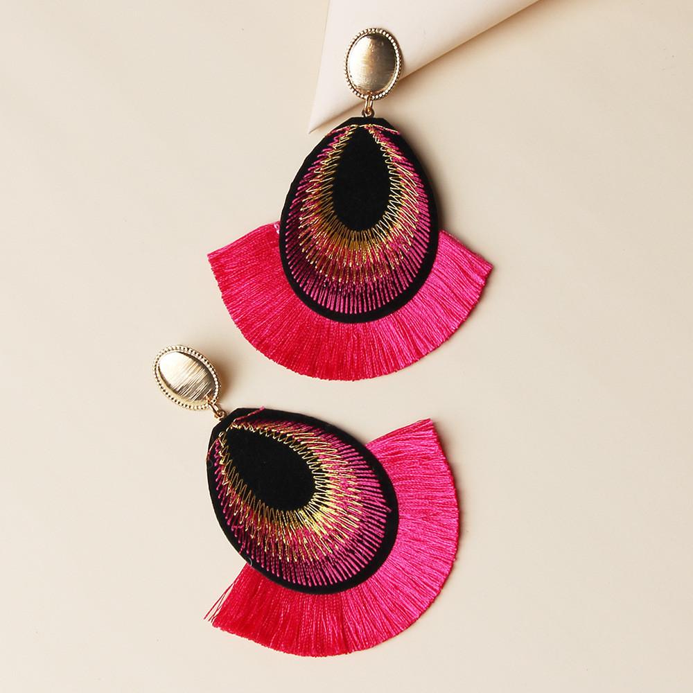 Embroidered Feather Earrings With Unique Animal Design For Womens Party And Gift Use