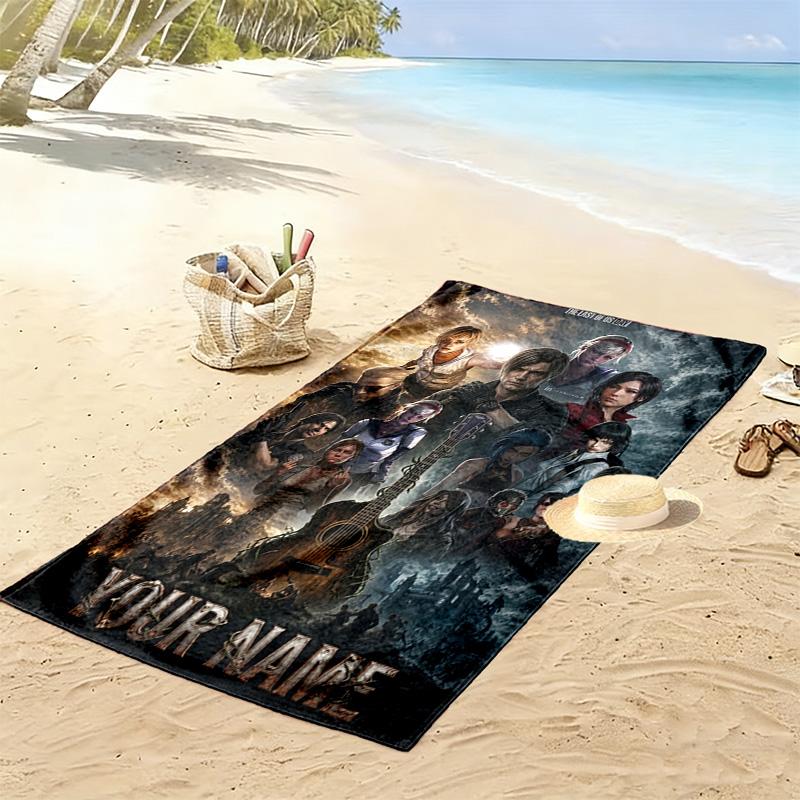 Name Custom Evil Zombie Game Print Beach Towel, Large Soft Quick Dry Towel for Beach Camping Swimming