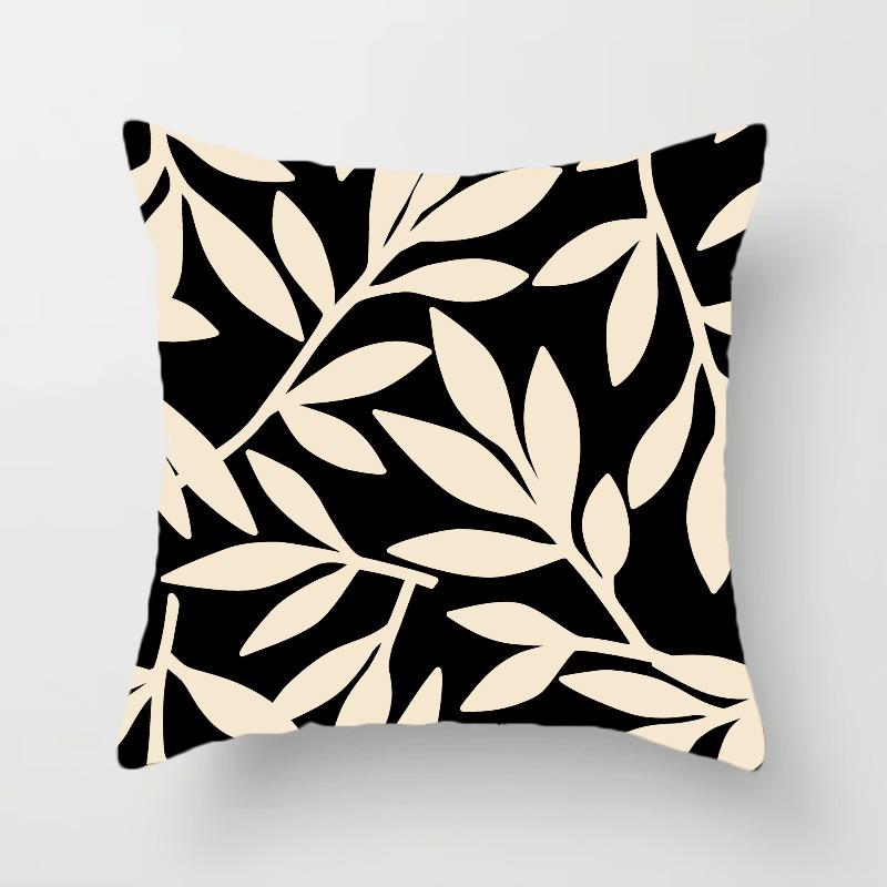 

Коричневый Простой Цветочный Лист Узор Декоративная Наволочка Гостиная Спальня Квадратная Подушка Наволочка 40x40cm