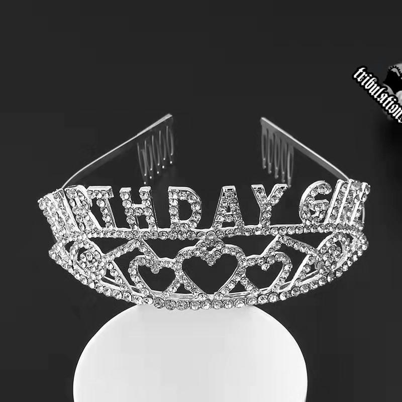 Drahokamenná narozeninová královna dívka Královna princezna, Love Birthday Crown popruh přes rameno