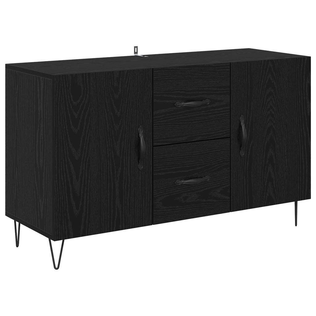 Sideboard in Black Oak Look 100 x 36 x 60 cm Engineered Wood