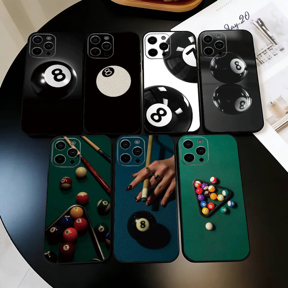 billiards Phone Case Silicone Soft For IPhone 17 16 15 14 13 12 11 X XR Plus Pro Max Plus