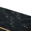 Coffee Table Metal Faux Marble Pattern Modern Rectangular Center Table for Home Living Room Office