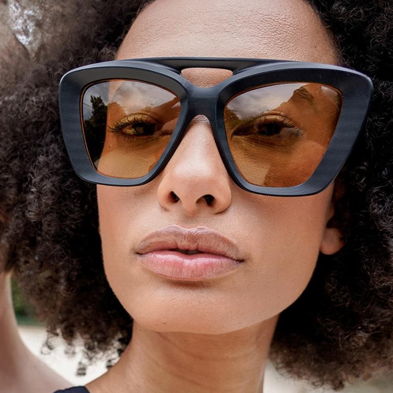 New Fashionable Square Sunglasses For Men And Women Irregular Sun Glasses Female Retro Unique Ocean Lens Big Eyewear
