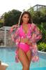 Sexy three-piece sunscreen shirt long-sleeved print high-waisted beach bikini
