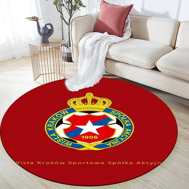 Wisla Krakow Logo Pattern Round rug,Carpet Rug for Living Room Bedroom Playroom ,Non-slip Floor Mat,Holiday Gifts and Birthday Gifts.
