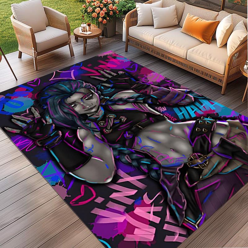 Jinx Print Rug, Washable Floor Carpet, For Entryway Dorm Laundry Room Office Study, Home Decor Birthday Christmas Gift