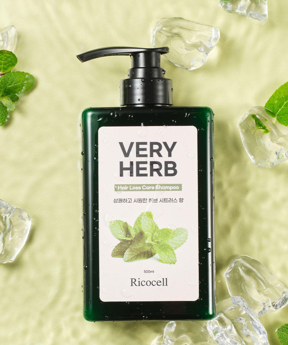 Ricocell Berry Herb Hair Loss Relief Cooling Shampoo 500ml Hypoallergenic Scalp, Citrus Scent, Refreshing, Dandruff Care