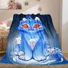 1Pc HUNTR/X Derpy Cats Print Flannel Blanket, High Quality Digital Printing, Comfortable for All Seasons, Home DecorGifts821045