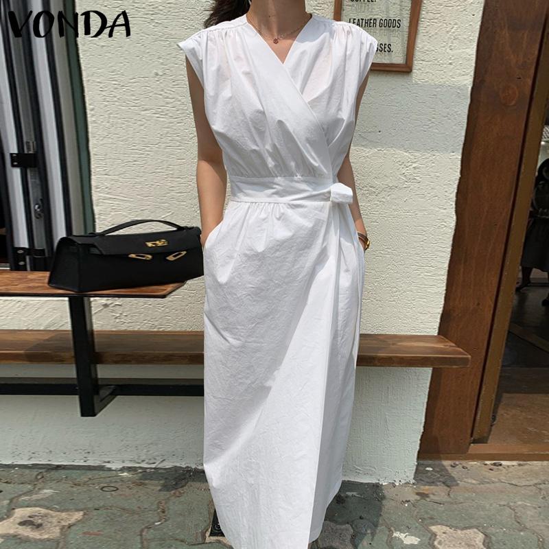 

Летнее женское платье-туника VONDA без рукавов, свободное платье с V-образным вырезом