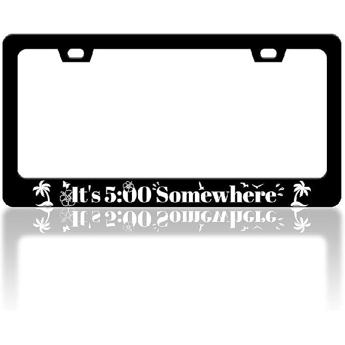 Cherry Blossoms License Plate Frame Beautiful Pink Flowers License Plate Frames Funny Auto Accessory Bracket Stainless Steel License Plate for Women