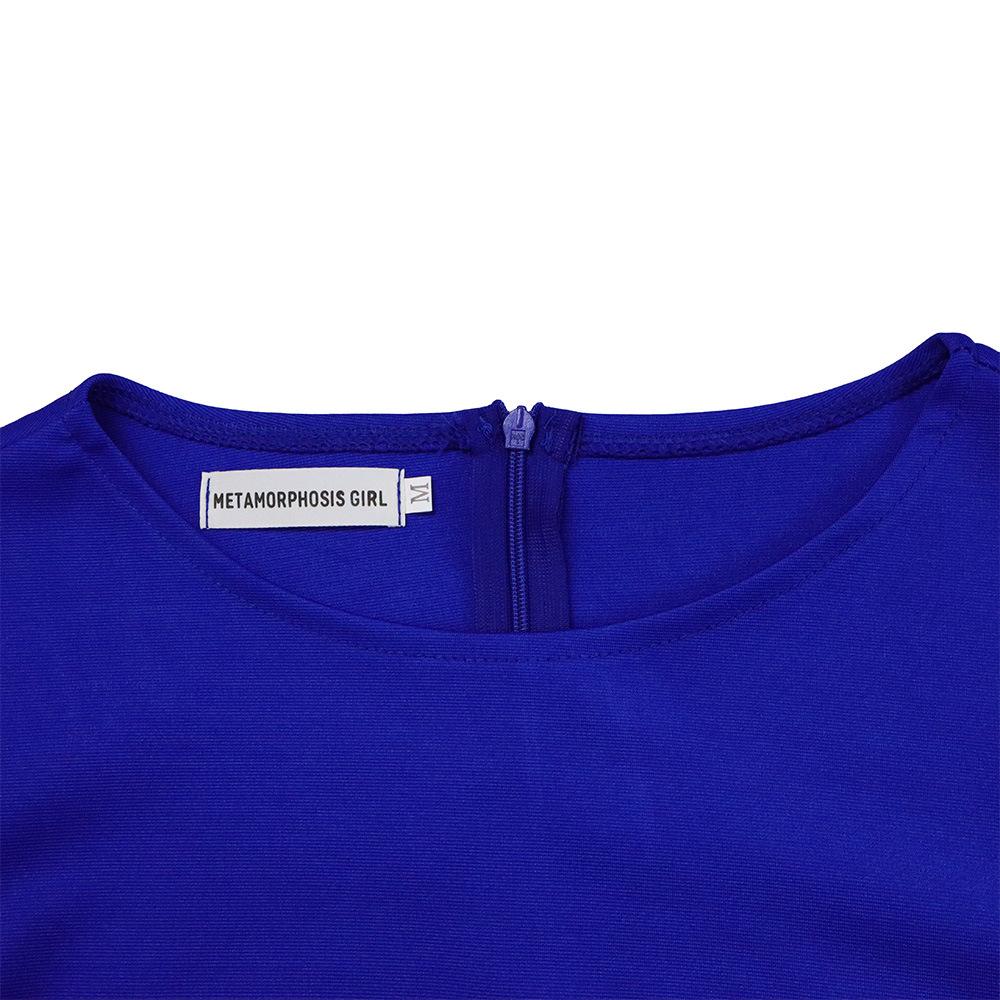 JKASHDK Vestidos casuales de cintura alta con cuello redondo y manga larga con estampado de Color sólido a la moda para mujer