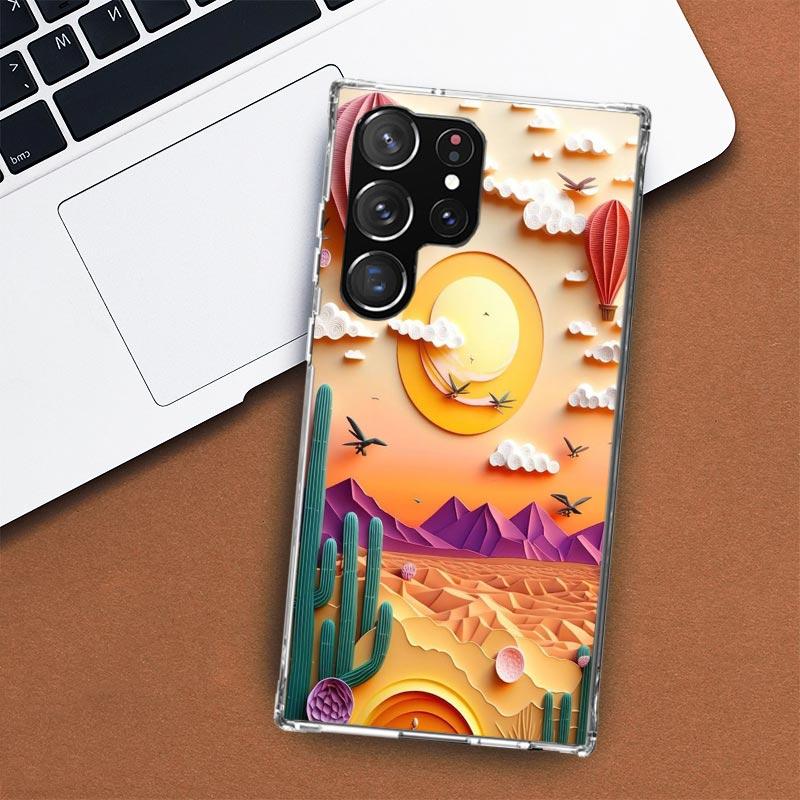 Natural Trees in Mountain Ranges Phone Case For Samsung Galaxy S24 S23 S22 Ultra S21 S20 Fe S10 Plus S10E S9 S8 + Shell Coque