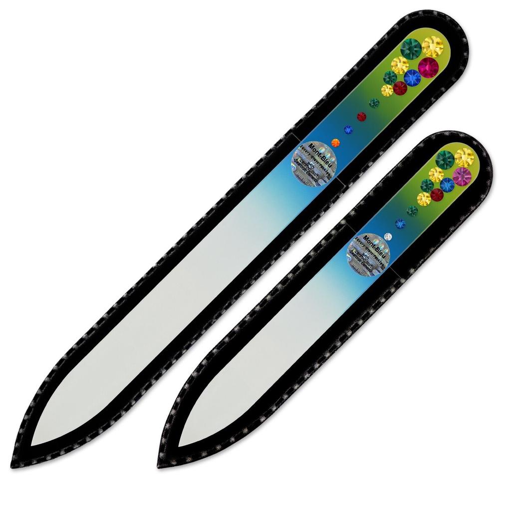 Un set de 2 pile de unghii din sticla marmura cu cristale MC-MS