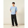 Binpolmen Wide Synthetic Fiber Elastic Waist Pants Black