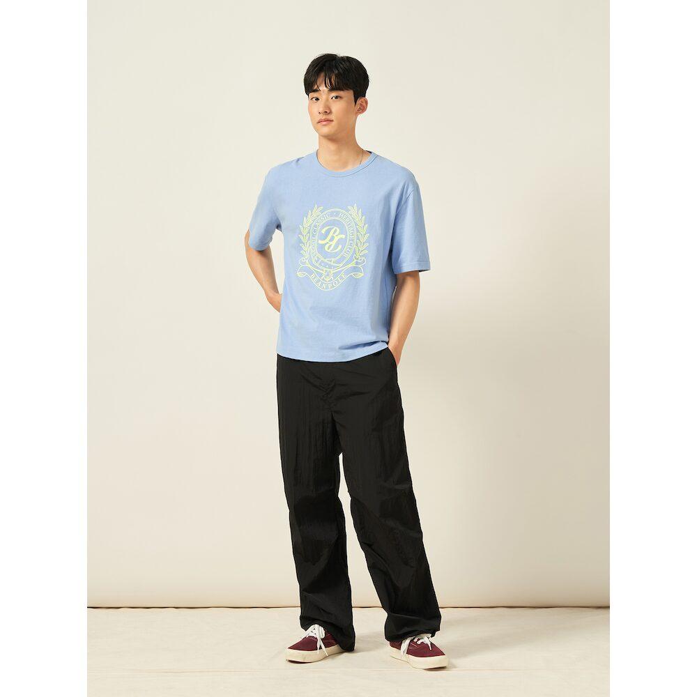 Binpolmen Wide Synthetic Fiber Elastic Waist Pants Black