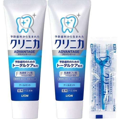 [.co.jp Exclusive] Clinica Advantage Toothpaste, Cool Mint, 130g x 2 + Floss