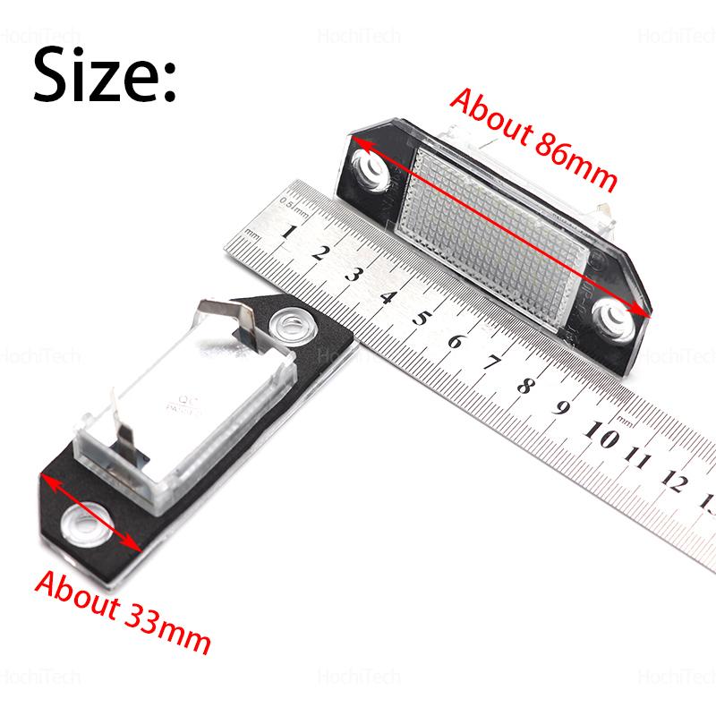 2PCS LED Car License Number Plate Light For Ford Focus 2 MK2 2003-2008 C-MAX Lamp White Bulbs Car Products License Plate Lights