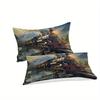 3D Steam Locomotive Train Duvet Cover Set with Pillowcases 2/3 Piece Polyester Bedding Set No Duvet Insert - Digital Print