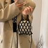 Damen-Einschultertasche Fertigprodukt - Handgewebte Handtasche mit Kettenriemen - Damen-Tasche