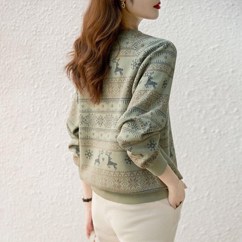 Women's Camouflage Print Round Neck Sweatshirt