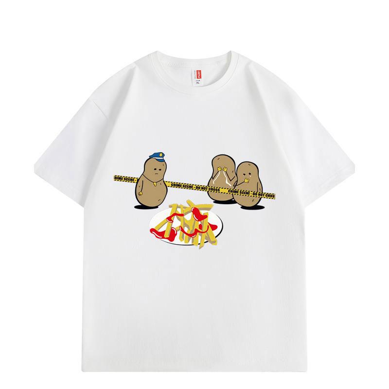 

Potato Murder Funny Meme T-shirt High Quality Fashion Short Sleeve T-shirts Men Women Casual Loose Cotton T Shirts S