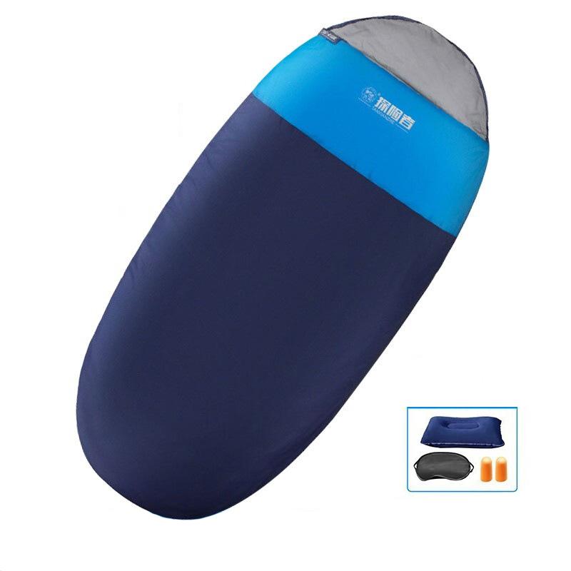 

Расширенный спальный мешок овальной формы, легкий для кемпинга, для взрослых, пеших прогулок, путешествий на открытом воздухе 2.3kg темно-синий