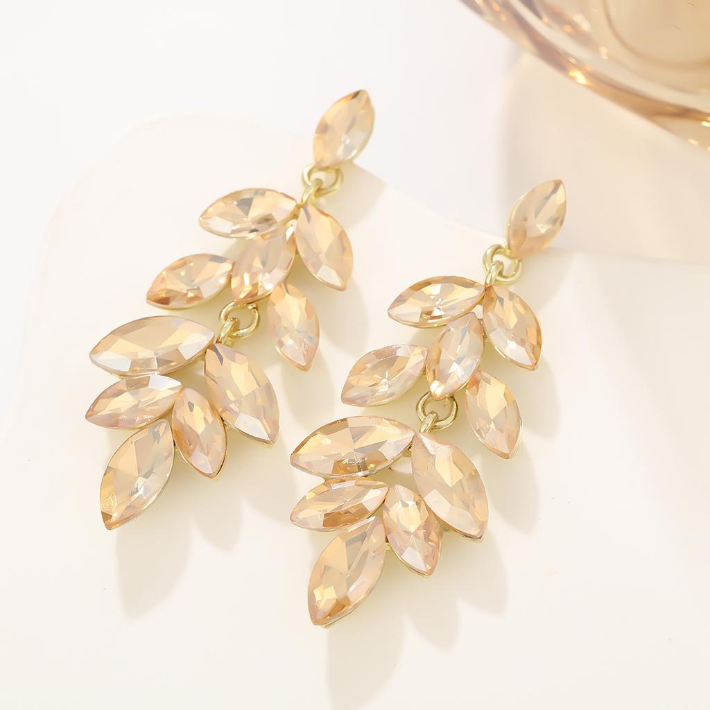 Luxury Exaggerated Rhinestone Tassel Earrings Bridal Wedding Long Drop Earrings High End Fashion Jewelry Accessories
