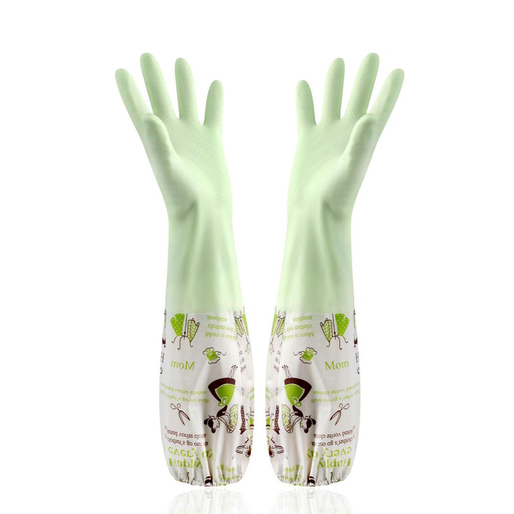 Winter Fleece-Lined Waterproof Dishwashing Gloves - Durable, Thickened for Housework & Laundry