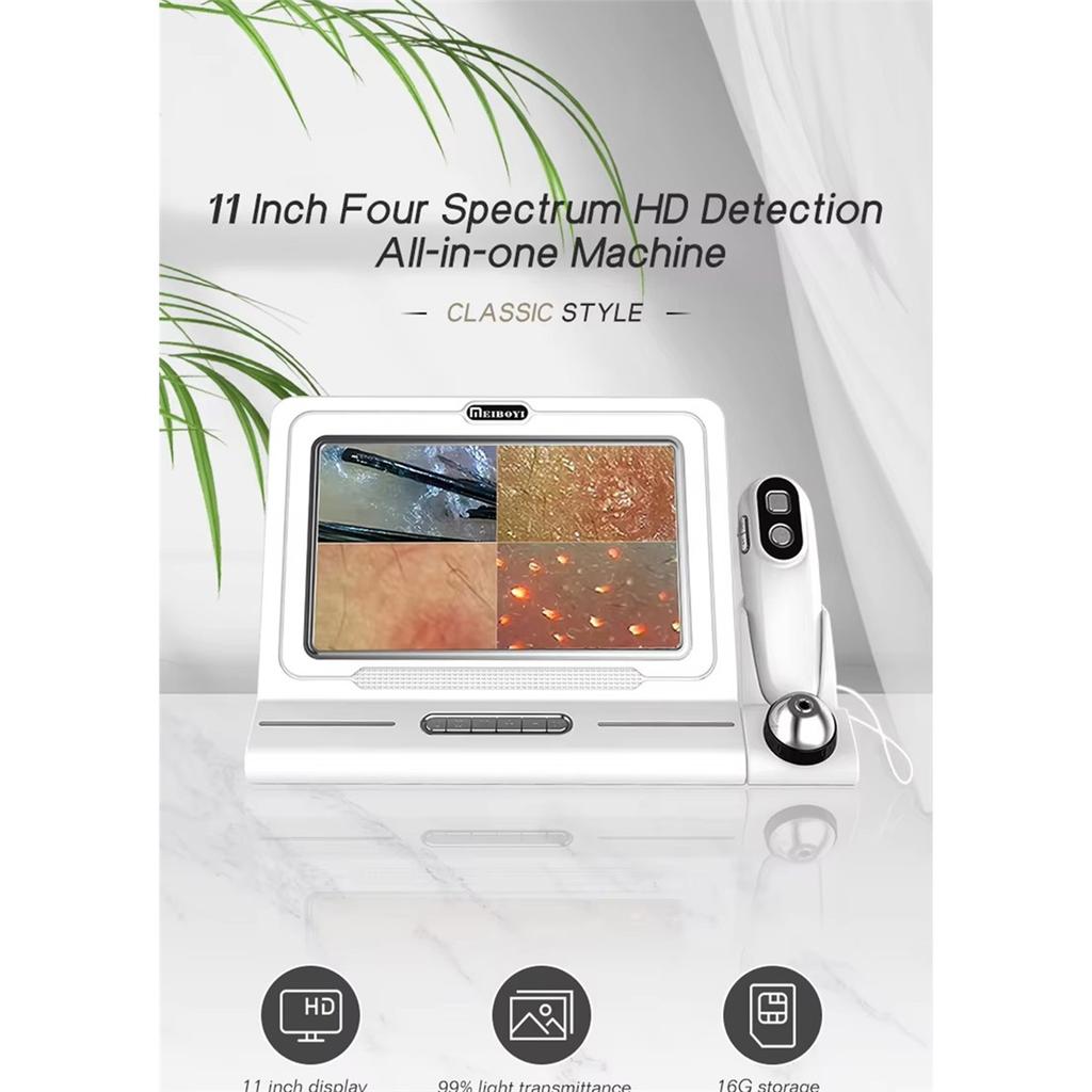 Professional Skin Hair Detector Scalp Hair Follicle Moisture Skin Pores Pigment Magnifying Analyzer Skin Pigment Tester 11 Inch
