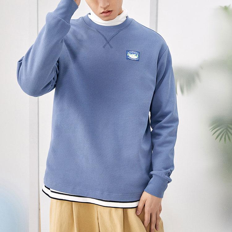 Anta All Things Series Casual Sports Crew Neck Pullover Sweatshirt Unisex Sweatshirt Checkered-Gray 952218701-4