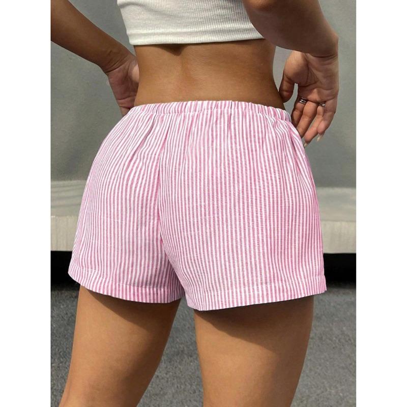 Ladies' Elastic Waist Casual Shorts - Made of Lightweight and Breathable Fabric , Suitable for Both Home and Outdoor Casual Wear, Loose and Soft