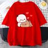 Cartoon Panda Bear Bubu and Dudu T Shirt EU Size Cotton Women Tops Kawaii Printed Harajuku Ullzang Tees ONeck Anime Female